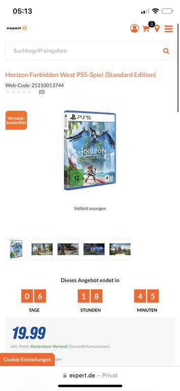 Horizon Forbidden West PS5-Spiel (Standard Edition)