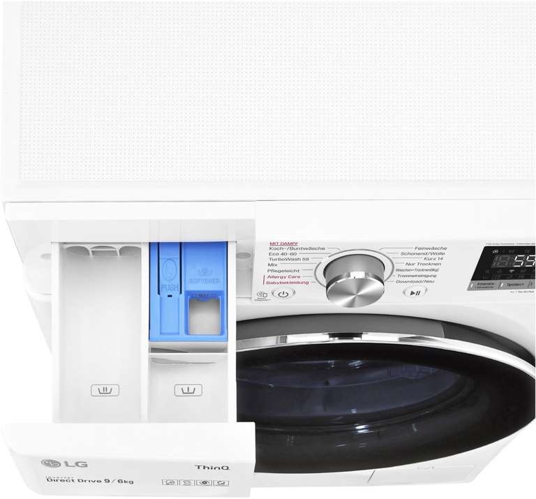 LG Waschtrockner V5 WD96 (mit AI DD, 9 kg Waschen, 6 kg Trocknen, 1400 U/Min, Wi-Fi-Funktion)