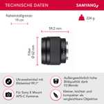 Samyang AF 12mm F2.0 E Objektiv für Sony E – Autofokus APS-C Weitwinkel Festbrennweite Objektiv für Sony E Mount APSC