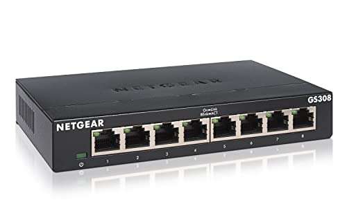 Amazon Prime: NETGEAR GS308 LAN Switch 8 Port Netzwerk Switch (Plug-and-Play Gigabit Switch)