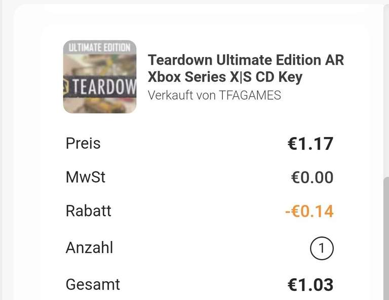 Teardown Ultimate Edition AR Xbox Series X|S CD Key