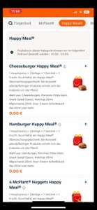 PREISFEHLER! (Lokal) Lieferando bei unterschiedlichen McDonalds / Happy Meal 0€ / Nur MBW