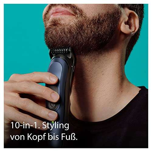 Braun All-In-One Bartpflege Bodygroomer Set, Li-Ion Akku, 100 Minuten Laufzeit, 10-in-1 Barttrimmer, Trimmer/Haarschneider, , Wasserdicht