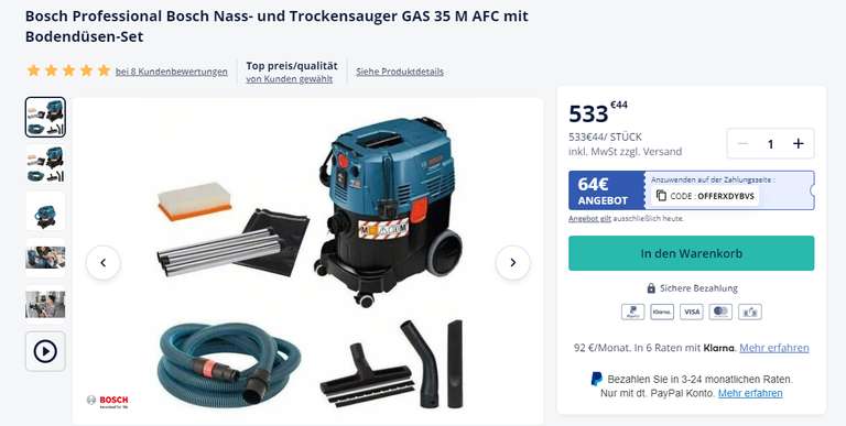 Bosch Professional GAS 35 M AFC Nass- und Trockensauger