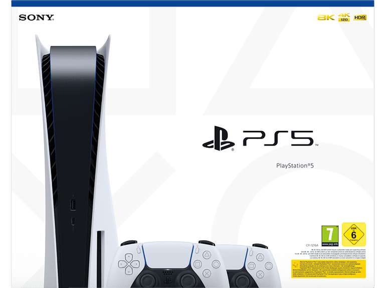 PS5 Konsole Set mit 2. Dualsense Controller in weiß