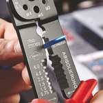 Knipex 97 21 215 C Crimpzange 1 Stück Unisolierte Kabelschuhe, Unisolierte Kabelverbinder 0.5 bis 6mm² (Prime)