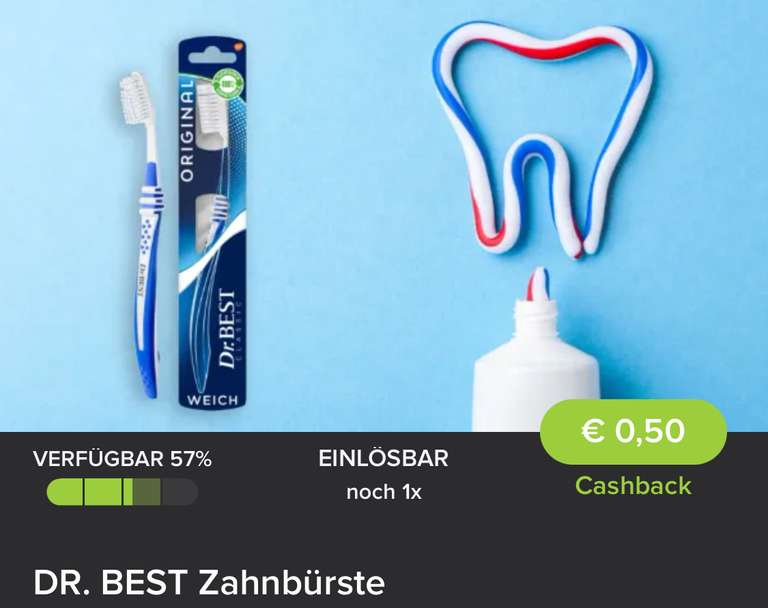 [Marktguru] 0,50€ Cashback auf Dr. Best Zahnbürste(n) (1,74€ möglich bei Rossmann mit 10% Coupon für 3'er Pack)