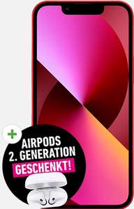 Telekom Netz: iPhone 13 Mini 128GB & Apple AirPods 2 im Magenta1 Mobil M Young Allnet/SMS Flat 50GB 5G für 34,95€/Monat, 99€ Zuzahlung