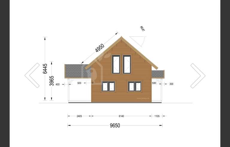 Holzhaus "Vera" 44×44mm 132m² + 13,5m² Terrasse