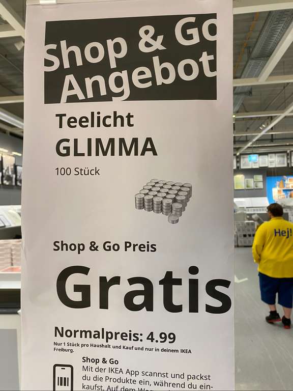 [Lokal Ikea Freiburg] 100 TEELICHTER Gratis mit Shop &Go