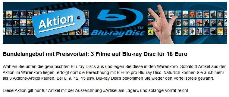 Bündelangebot mit Preisvorteil: 3 Filme auf Blu-ray Disc für 18 Euro bei jpc