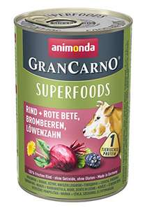 Animonda GranCarno Adult Superfoods / Nassfutter für ausgewachsene Hunde / 6 x 400 g. / Amazon Prime