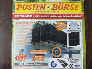 Dr Weiss Solar Tech Balkonkraftwerk all Black 910/800 Watt