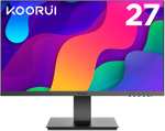 KOORUI Monitor 27 Zoll, Full HD Rahmenlos Bildschirm 16:9 IPS-Panel (75Hz, 5ms, Eye-Care, 1920 x 1080, HDMI, VGA, VESA 75x75)
