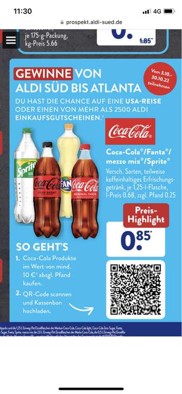 Coca-Cola,Fanta,Sprite, Mezzo Mix 0.85€ 1.25L (Aldi)