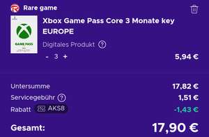 Eneba: Game Pass Ultimate Verlängerung 5 Monate für 17,90€ (je Monat also 3,58€)