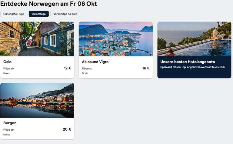Reise-Hack nach Norwegen: Fast jeder Flug nach Norwegen von Danzig für nur 9-15€ (Oslo, Trondheim, Alesund, Tromsö, Haugesund)