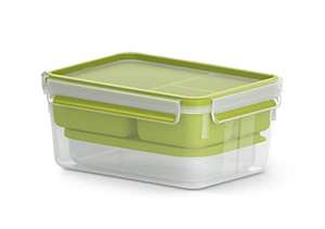 EMSA N10716 CLIP & GO Lunchbox Grün | 2,2 L | 3 Einsätze | Dose und Teller | frei von BPA | 100 % dicht (Prime)