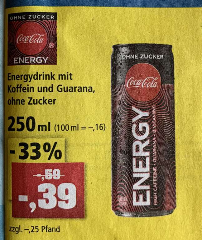 Coca Cola Energy ohne Zucker 250ml Dose [Thomas Philipps]