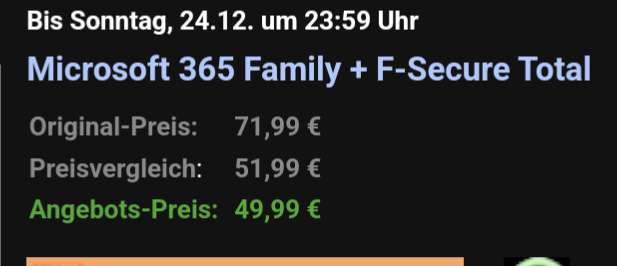 Microsoft 365 Family [6 User] + F-Secure Total [7 Device] - [1 Jahr + 3 Monate extra]