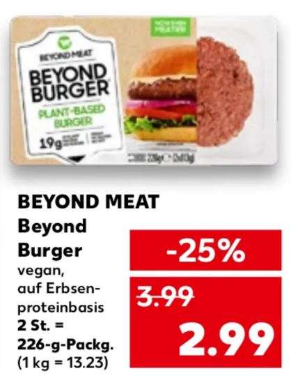 Beyond Meat Beyond Burger vegan, auf Erbsenproteinbasis 2 St. (226-g-Packung) für 2,99€ (Offline Kaufland)