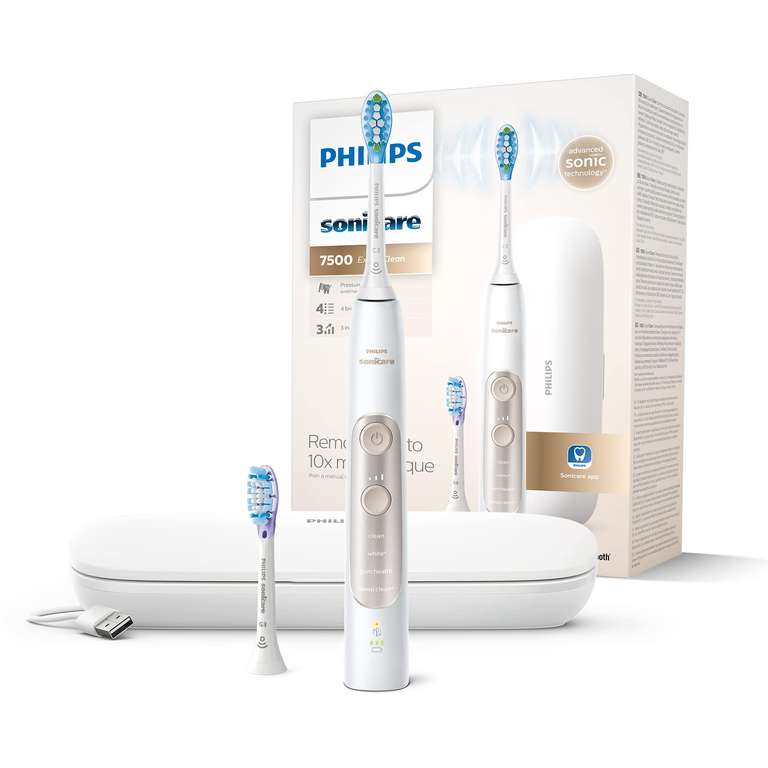 Philips Sonicare ExpertClean 7500: Elektrische Zahnbürste mit G3 Gum Care,  C3 Plaque Defense, inkl. Reiseetui | mydealz