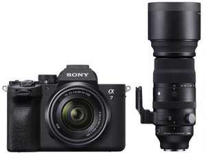 Sony Alpha 7 IV Systemkamera + Sony FE 28-70 mm F3.5-5.6 OSS Objektiv + Sigma 150-600mm F5-6.3 DG DN OS Sport Objektiv für Sony E-Mount