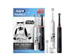Oral-B Family Edition Elektrische Zahnbürsten Set: 1 elektrische Oral-B Pro 3 Schwarz & 1 elektrische Zahnbürste Oral-B Junior Star Wars