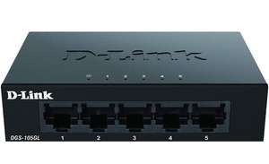 [prime] D-Link DGS-105GL 5-Port Unmanaged Gigabit Switch (ohne Lüfter, Low Profile Metallgehäuse, Desktop, Plug-and-Play, QoS, 802.3az EEE)