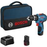 Bosch Professional GSB 12V-30 Akku-Schlagbohrschrauber [Brushless Motor, 2x 2,0H Akku, Tasche u. Ladegerät]