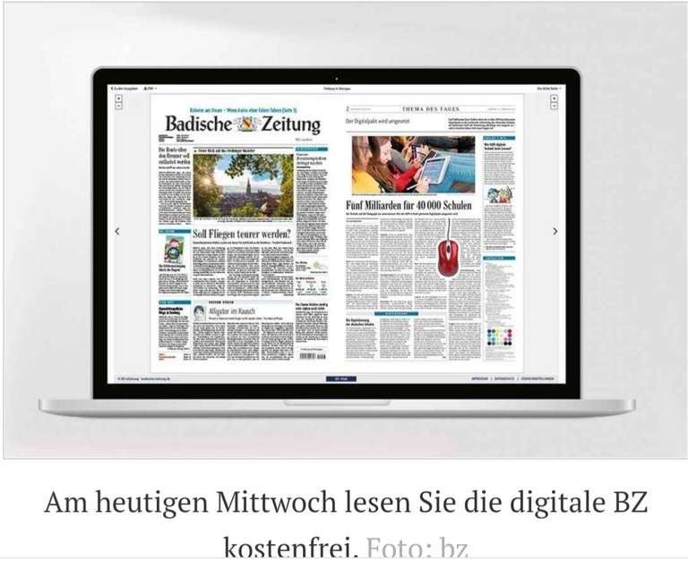 Glatteis: Die digitale Badische Zeitung ist heute gratis verfügbar