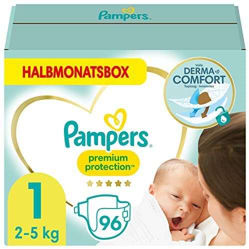 [Amazon Spar Abo] Pampers Premium Protection New Baby Gr. 1 (2-5 kg) 96 St.