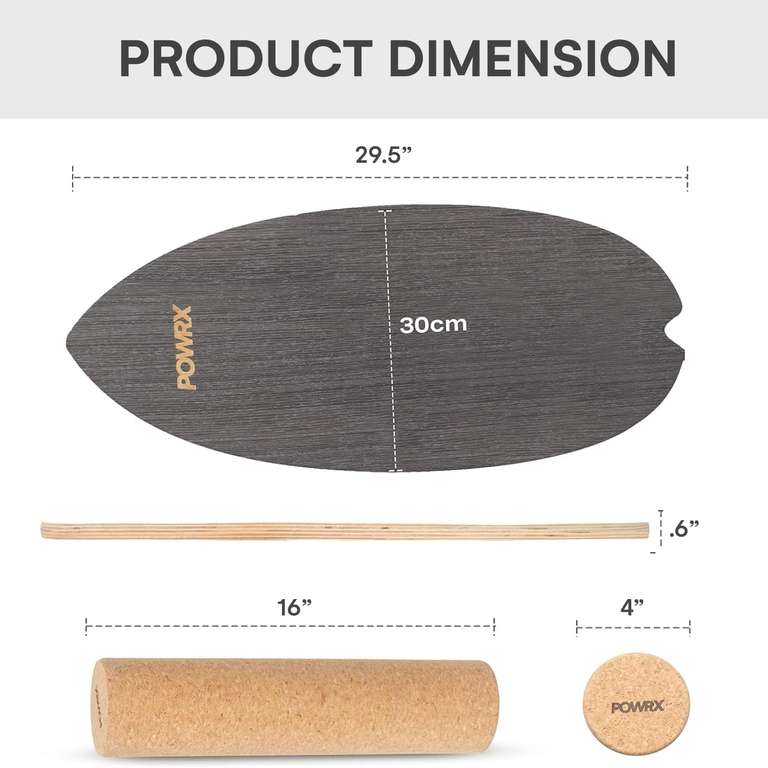 [Neuer Preis] Surf Balance Board Holz/Balance Skateboard inkl. Rolle