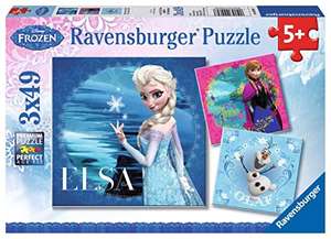 Ravensburger Kinderpuzzle Eiskönigin Elsa, Anna & Olaf - Puzzle für Kinder ab 5 Jahren, 3x49 Teile (prime)