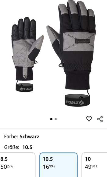 Ziener Gendo Ski-Handschuhe Herren Gre 10,5  atm./wasserdicht, gnstig  bei Amazon - mydealz