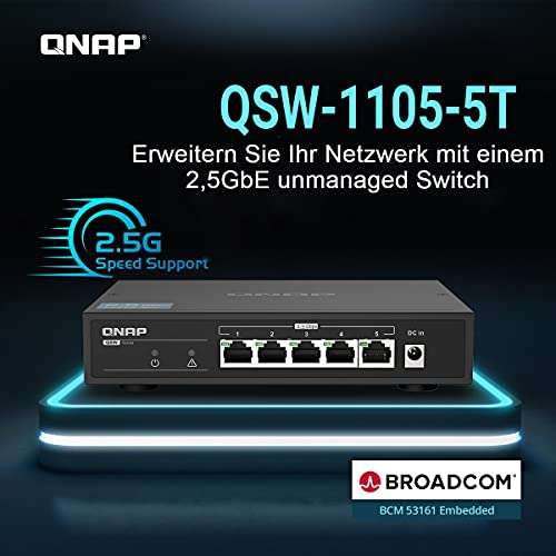 [PRIME] QNAP QSW-1105-5T 5 Port 2,5Gbit/s Netzwerk Switch