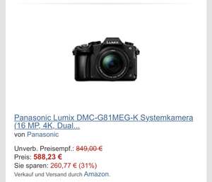 Panasonic Lumix G81 MEG-K Systemkamera inkl. 12-60mm Objektiv