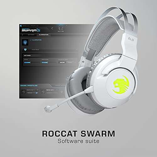 Roccat Elo 7.1 Air - Kabelloses Surround-Sound RGB PC Gaming Headset, weiß
