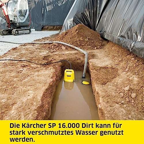 Kärcher SP 16.000 Dirt Schmutzwasser-Tauchpumpe, 16.000 l/h, Eintauchtiefe: max. 7 m, für Partikel bis zu 20 mm, Druck: 0,8 bar