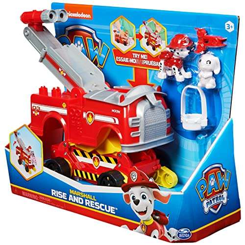 (Prime) PAW PATROL Marshalls Rise and Rescue verwandelbares Spielzeugauto mit Actionfiguren und Zubehör