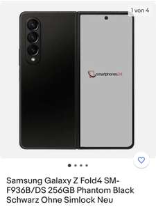 Samsung Galaxy Z Fold4 SM-F936B/DS 256GB Phantom Black Schwarz Ohne Simlock Neu