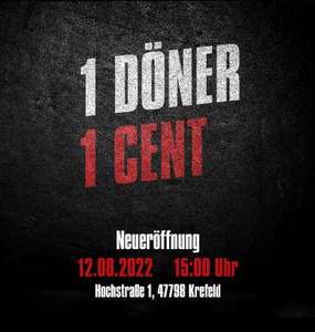 [Lokal: Krefeld] Am 12.08.: Döner je 0,01€ (1 Cent) bei "Haus Des Döners" (Neueröffnung)