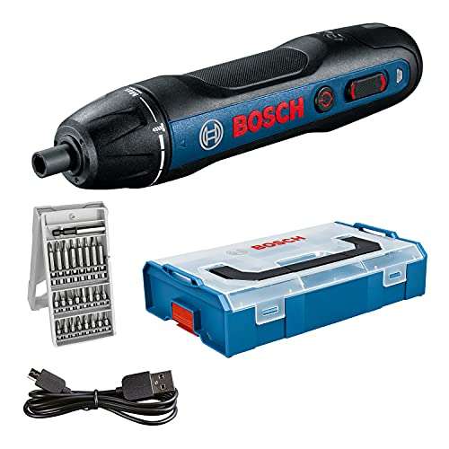 Bosch Professional Akkuschrauber Bosch GO (inkl. Bit-Set, USB Blau, 25-tlg., Amazon Exclusive Set