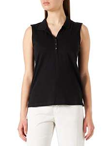 Tom Tailor Damen Ärmelloses Poloshirt in schwarz (Gr. XXS bis S) [Amazon Prime]