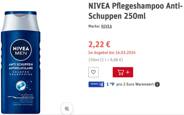 Anti-Schuppen-Shampoo von NIVEA MEN - beliebt und gut getestet - bei REWE (und ab Donnerstag bei Kaufland)