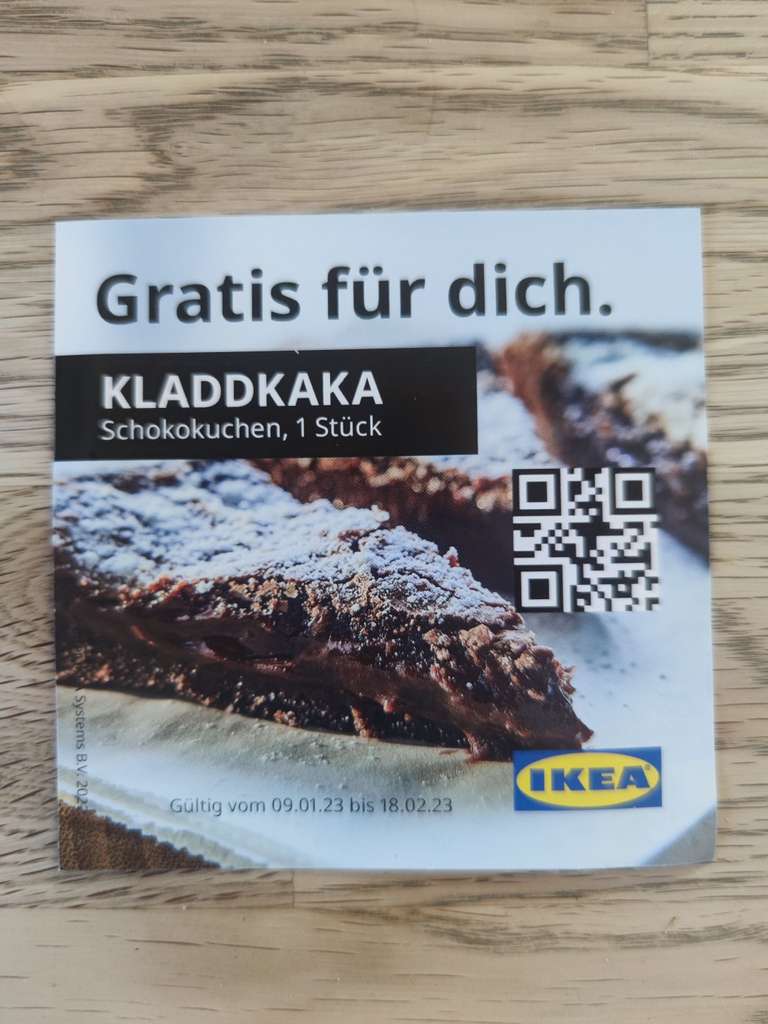 Schokokuchen Kladdkaka gratis bei Ikea