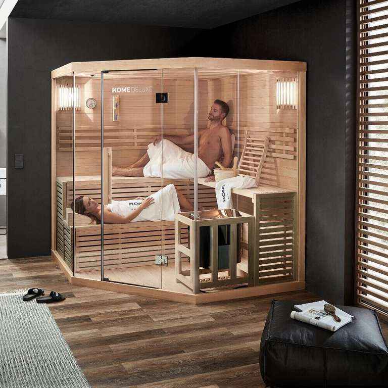 HOME DELUXE Sauna Traditionelle Sauna SKYLINE BIG - XL, BxTxH: 200,00 x 200,00 x 210,00 cm inkl. Ofen