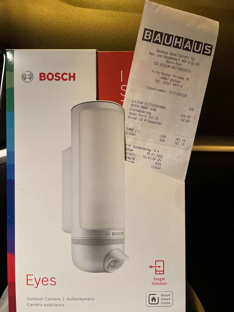 Bosch Smart Home Eyes smarte Außenkamera 167,19 EUR mit Bauhaus-TPG