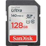 [Prime] SanDisk Ultra SDXC UHS-I Speicherkarte 128 GB (Für Kompaktkameras der Einstiegs- und Mittelklasse, bis 140 MB/s Lesegeschwindigkeit)