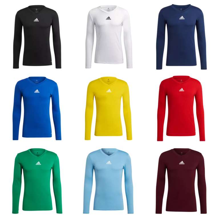 2'er Pack Adidas Team Base Funktionsshirts Langarmshirt Underlayer (9 verschiedene Farben // Gr. XS-2XL)